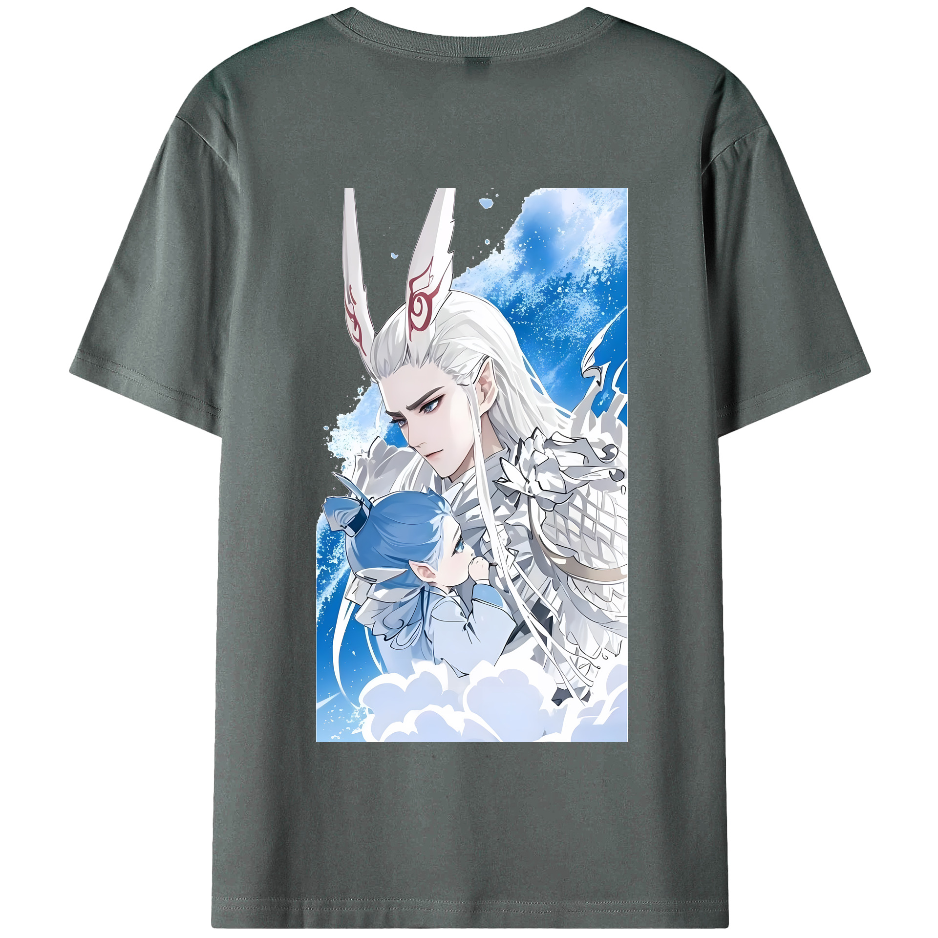 （画像用） Ne Zha 2 ナタ 魔童の大暴れ 綿100％半袖Tシャツ（背面プリント）